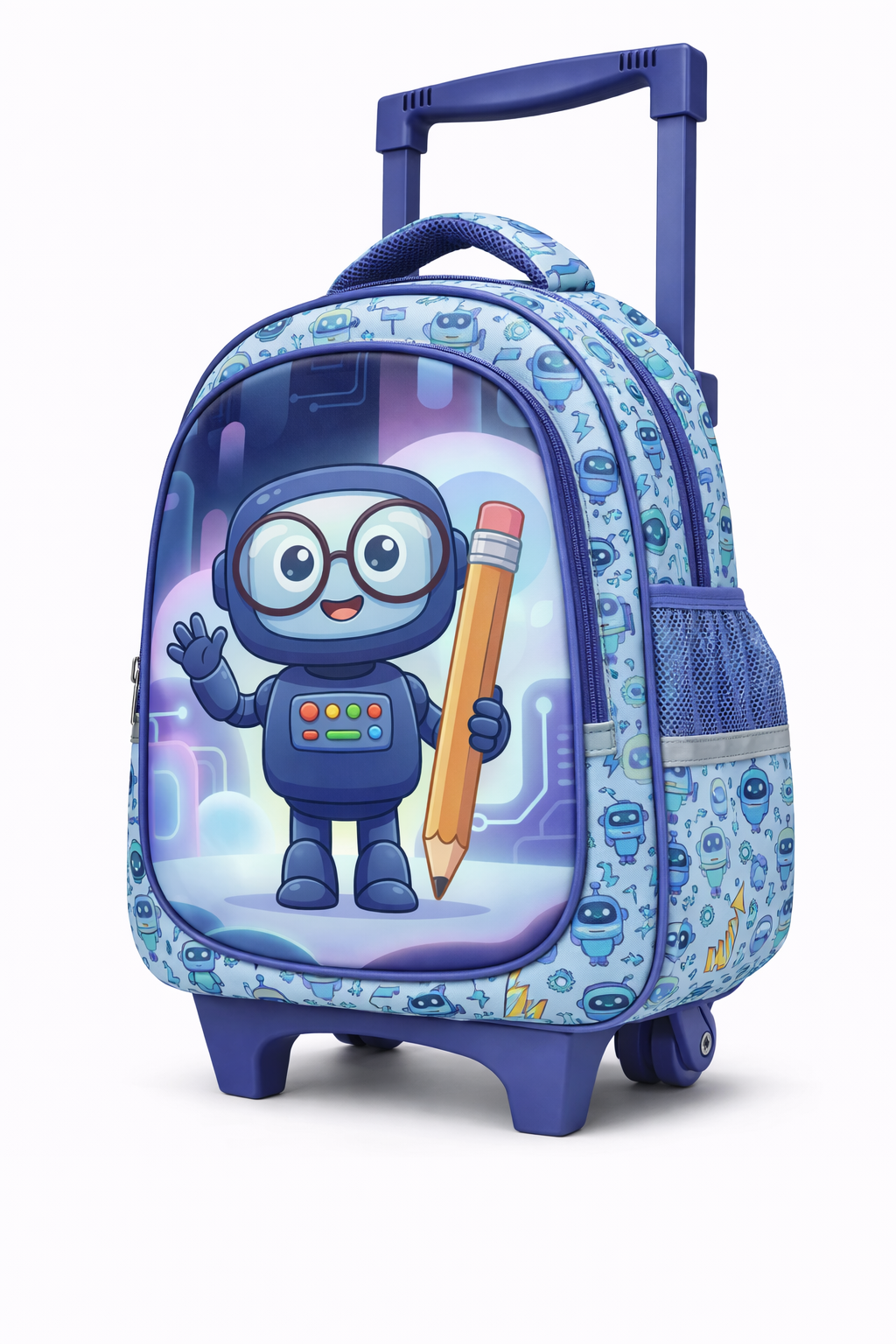 Cartable trolley enfant 3D - Modèle Gamer bleu