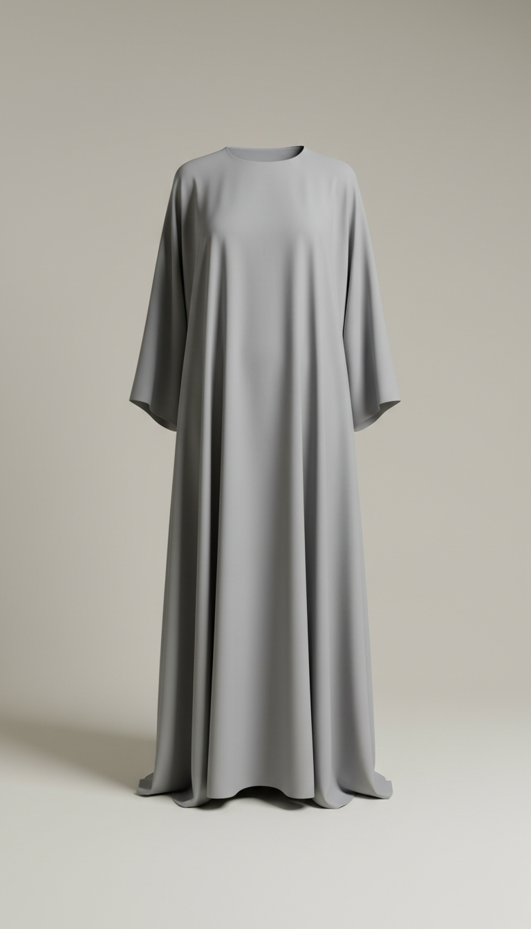 Mist Grey Crepe Abaya