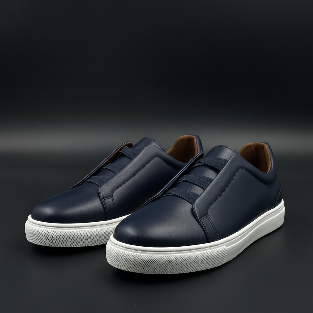 Sneaker Urban bleu marine vue avant sur fond noir